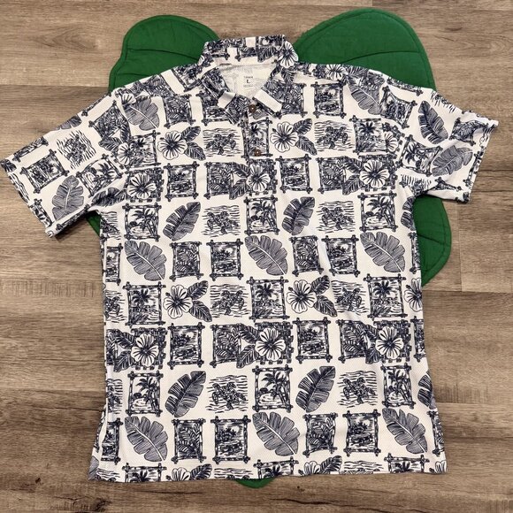 Favant Hawaii Mens Large Short Sleeve Performance Polo Shirt Hawaiian Aloha Golf - Picture 1 of 5